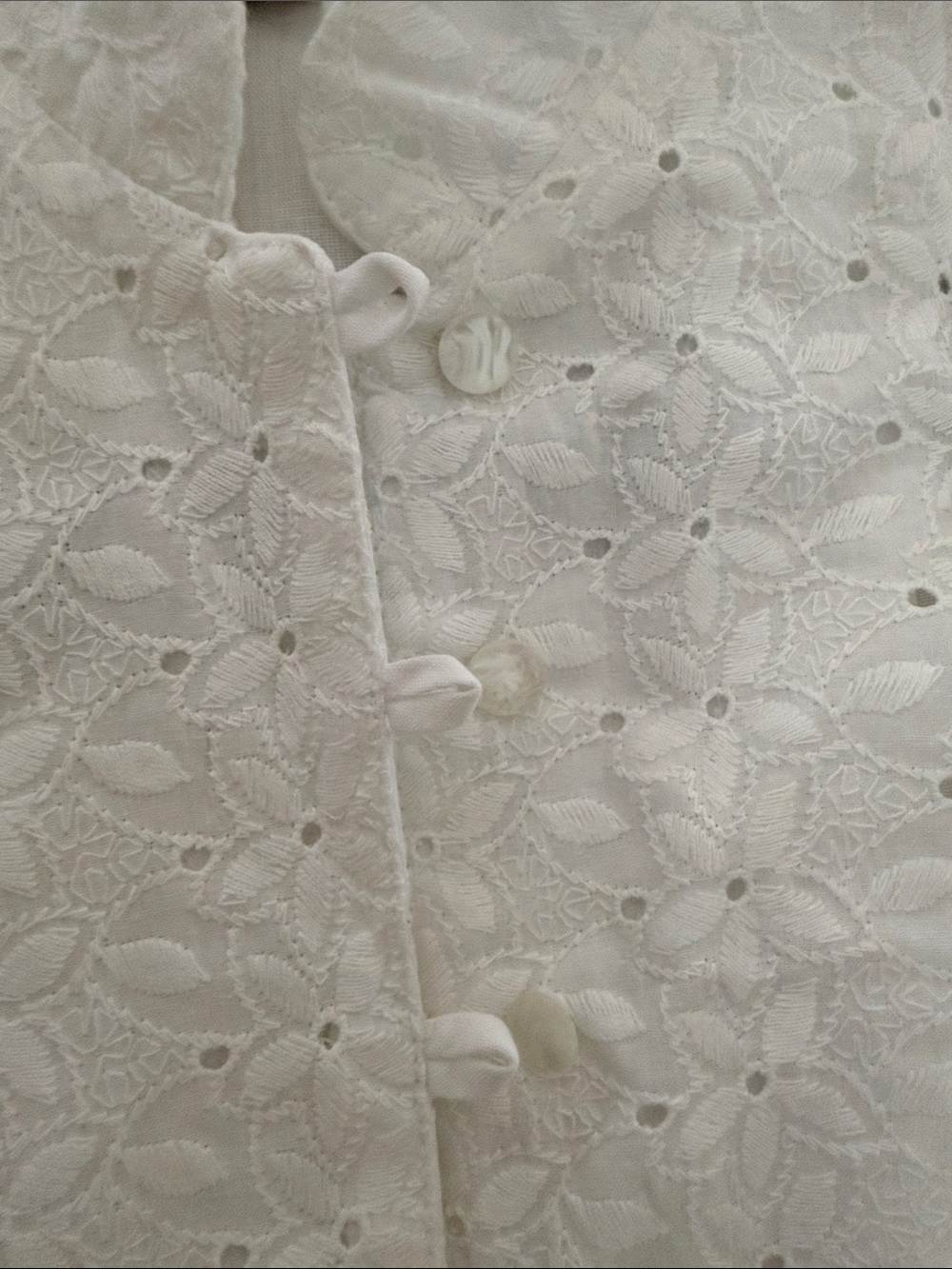Odille White Eyelet Cotton Jacket - Women's Lightweight mandarin Coat. NWOT